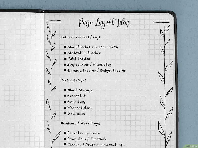 Page layout ideas notebook