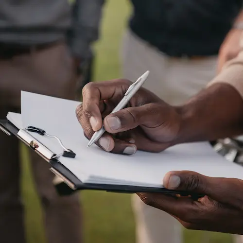 Hand writing on paper