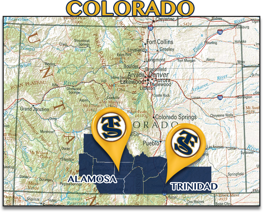 Colorado service area map image