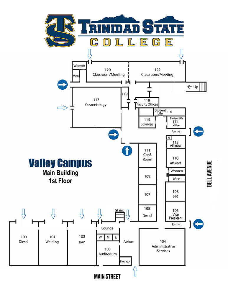 Valley Campus Main Building 1st floor map image and link