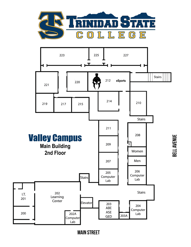 Valley Campus Main Building 2nd floor map image