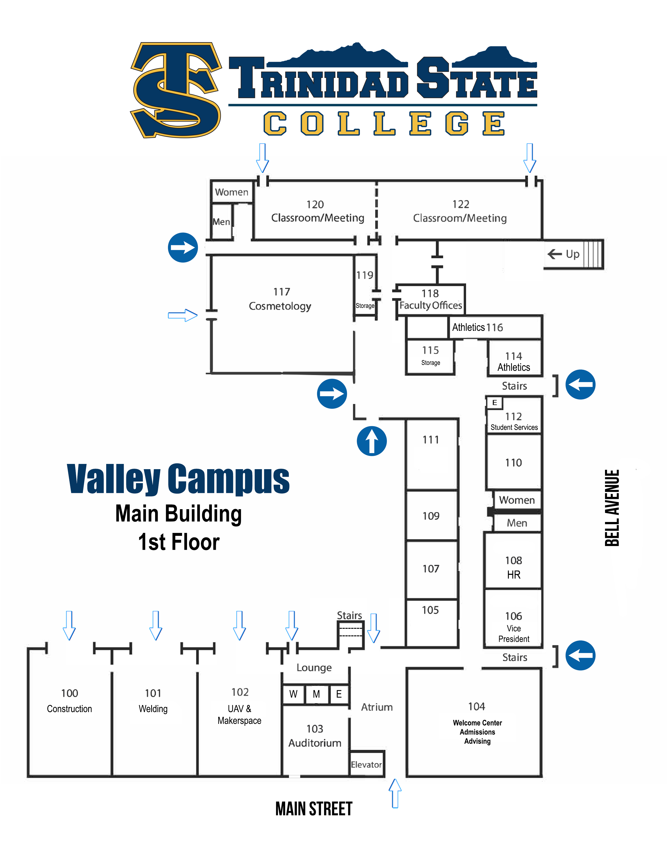 Valley Campus Main Building 1st floor map image and link